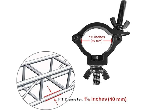 10 Pack DJ Lighting Mount Clamp Black