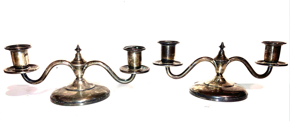 Vintage Black Starr Gorham Sterling Silver Candlesticks 2270 Weighted
