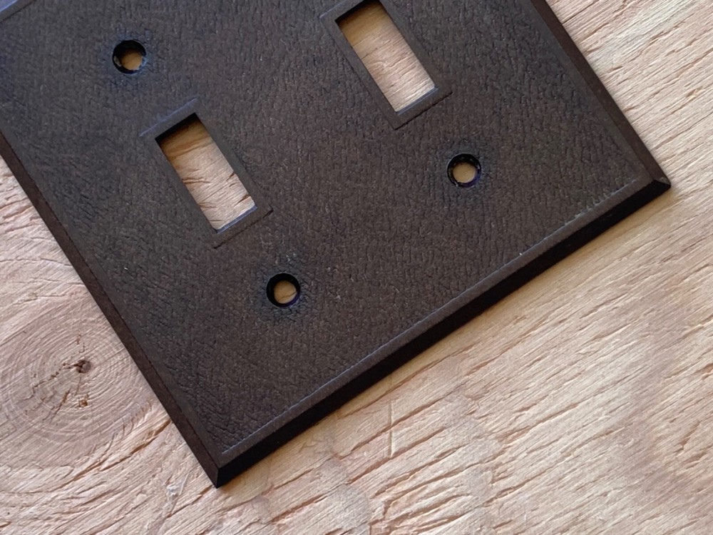 Vintage GE Wall Plate (Brown Textured Double Switch) Replacement Cover (pair)