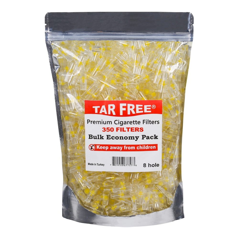 TAR FREE Cigarette FILTERS - 350 Bulk Edition Disposable Filter, Clear