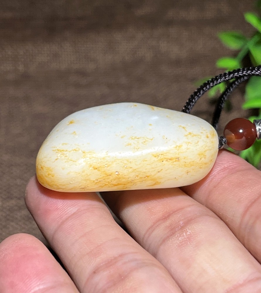 44g Certified 100% Hetian White jade Raw stone~Pendants和田白玉原石籽料