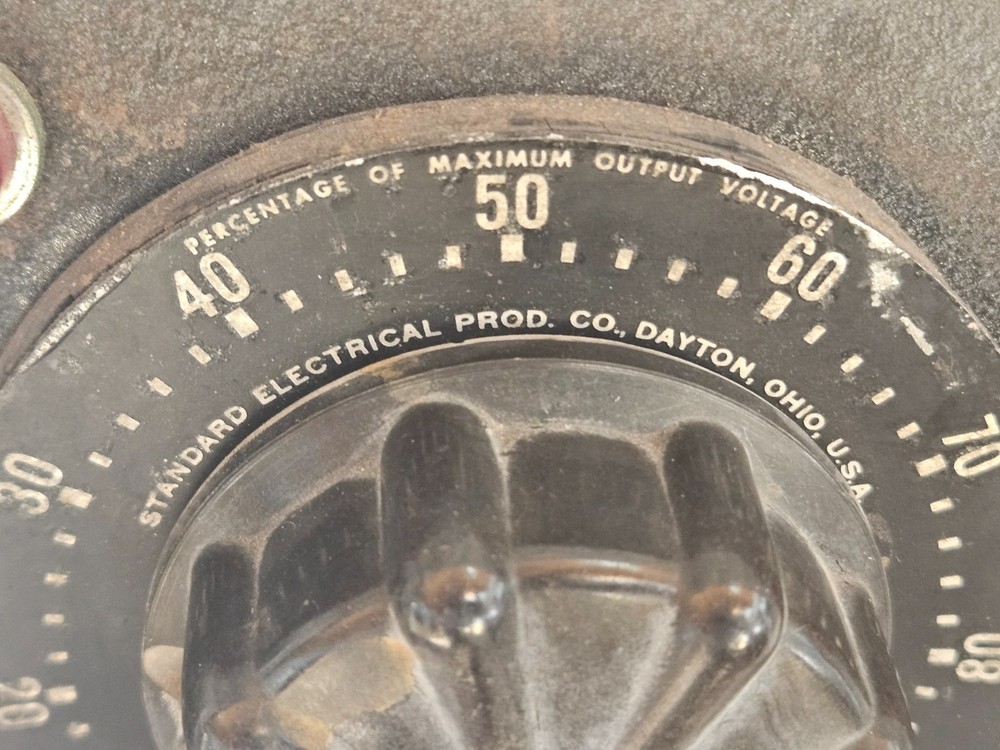 Vintage Standard Electrical Adjust-A-Volt Variable Transformer Variac Untested