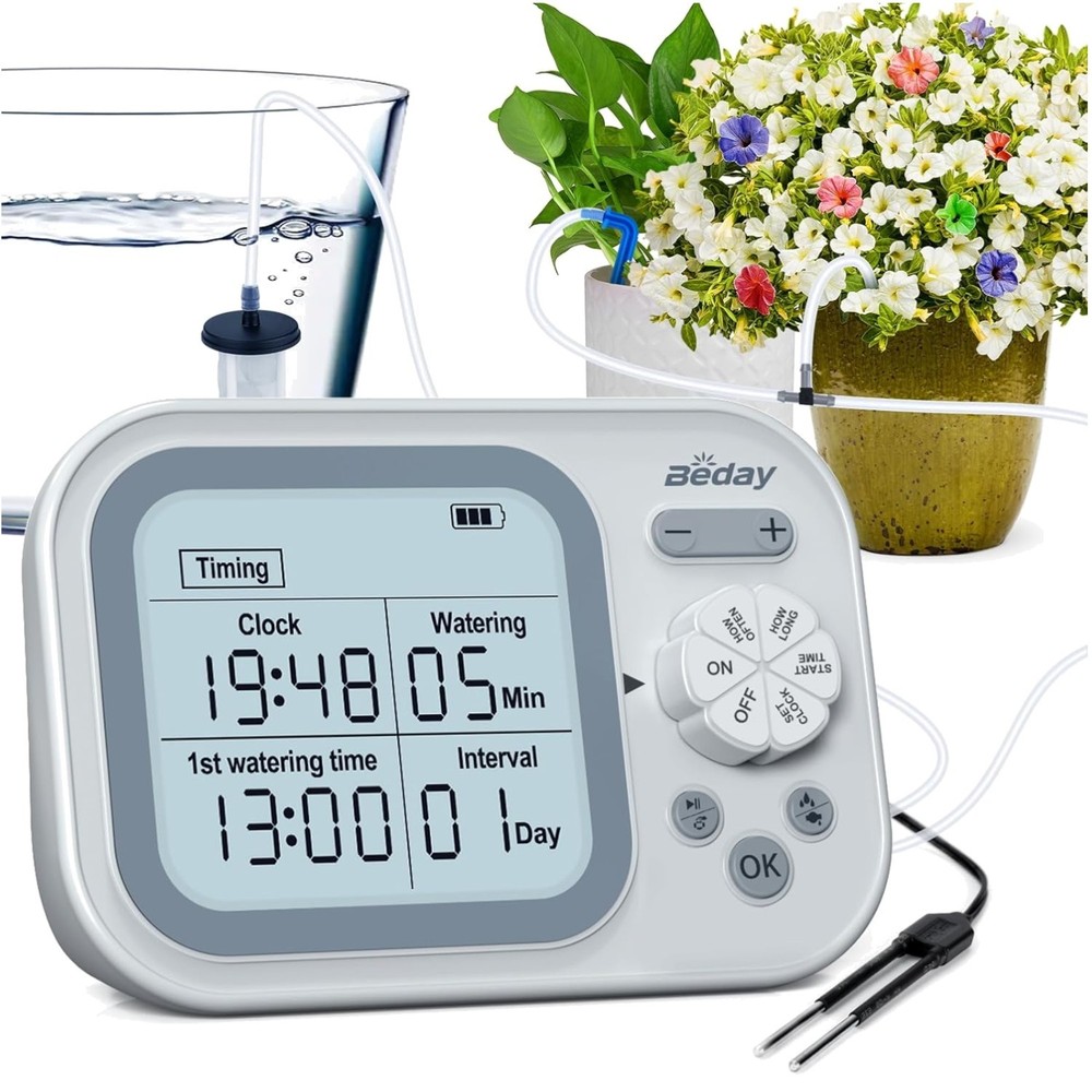 Programmable Indoor Plant Watering System with Humidity Detection - 33ft Hose