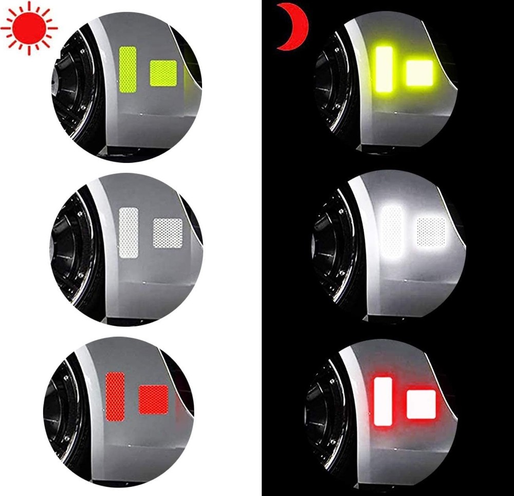 30pcs Reflective Decals Stickers Safety 30pcsyellow+white+red3x8cm