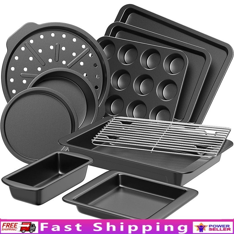 10 Piece Nonstick Baking Set Carbon Steel Bakeware Kitchen Cookware Heavy Duty