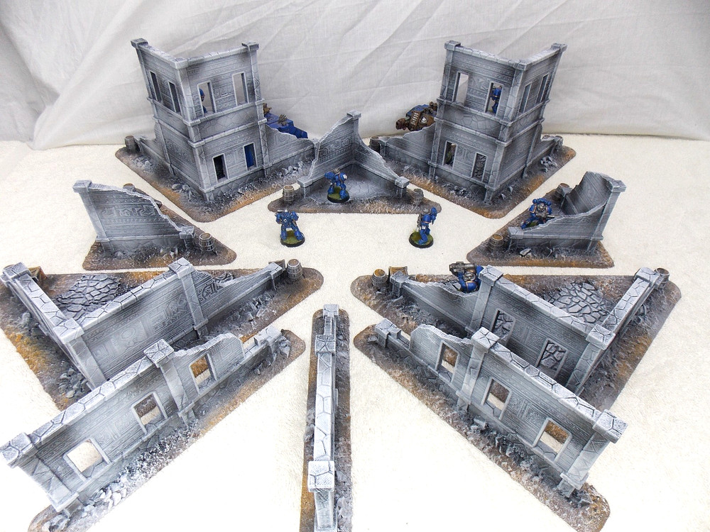 WARGAMING TERRAIN PAINTED, MEGA BUNDLE SET OF 10 PIECES