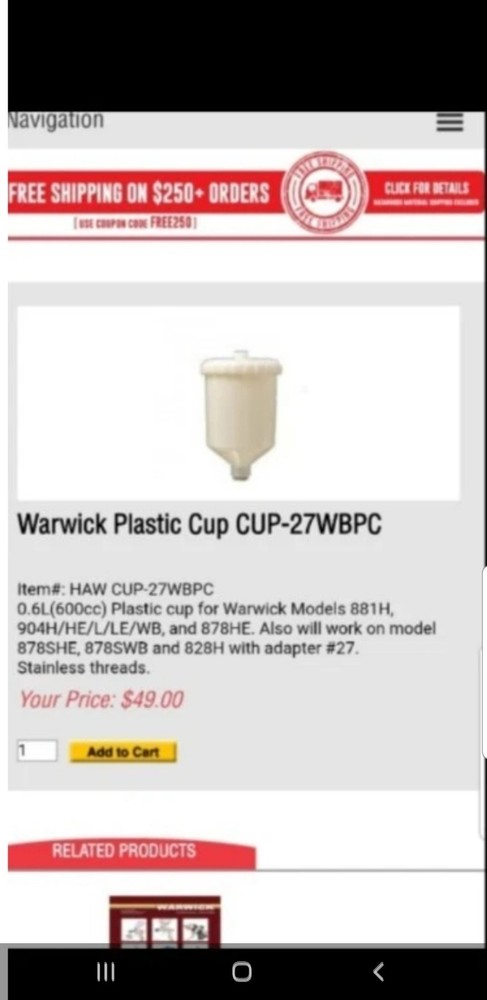 Warwick 904H Paint Spray Gun