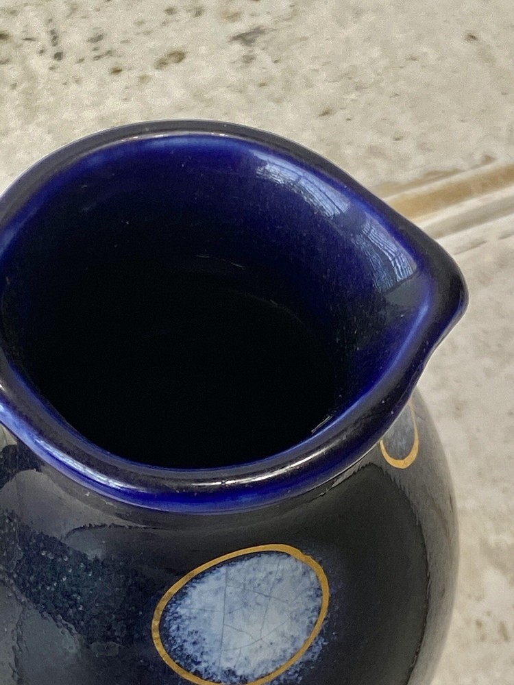 Vintage Small Blue Jug dots - Goedewaagan HOLLAND arched handle