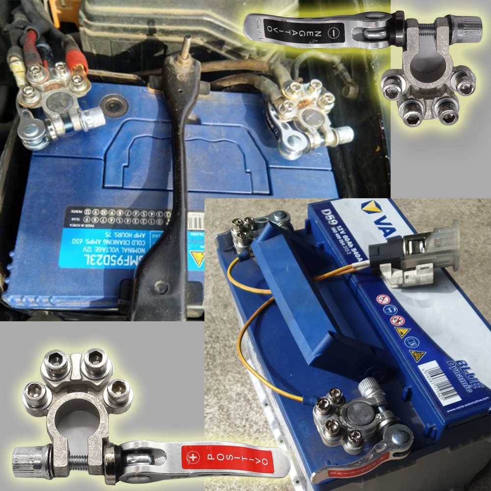 2 x Car Battery Terminal Connectors Quick Release Disconnect Positive Negative