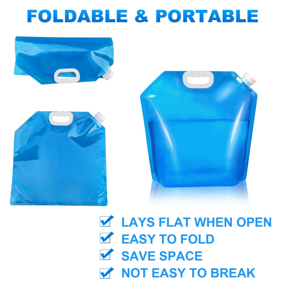 5 Gallon Collapsible Water Container - Foldable Jug with Spigot for Camping