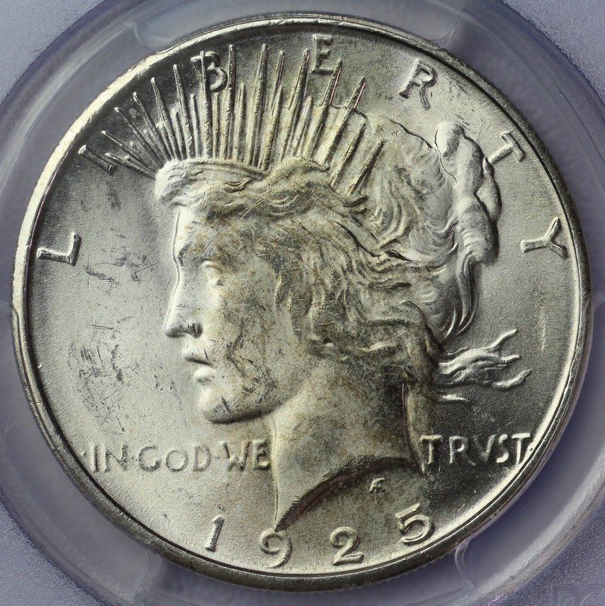 :1925-S SILVER PEACE DOLLAR BLAST WHITE PCGS CHOICE MS63 KEY DATE HIGHEST-GRADES