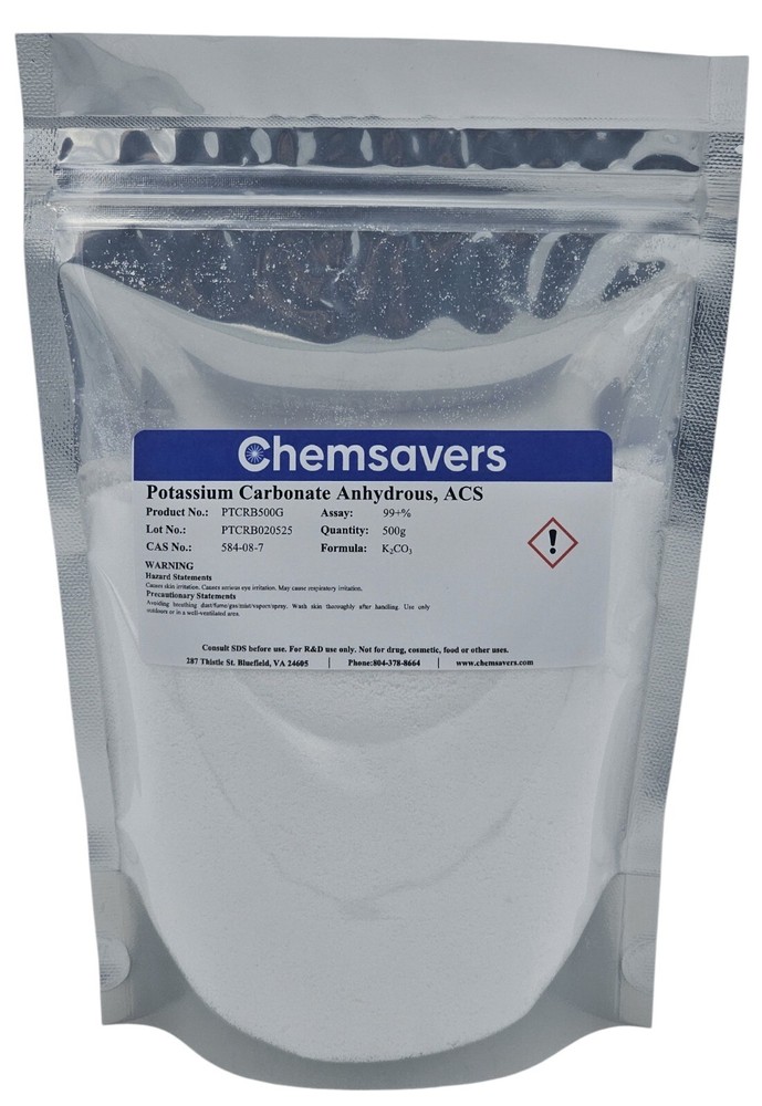 Potassium Carbonate Anhydrous, ACS, 99+%, 500g