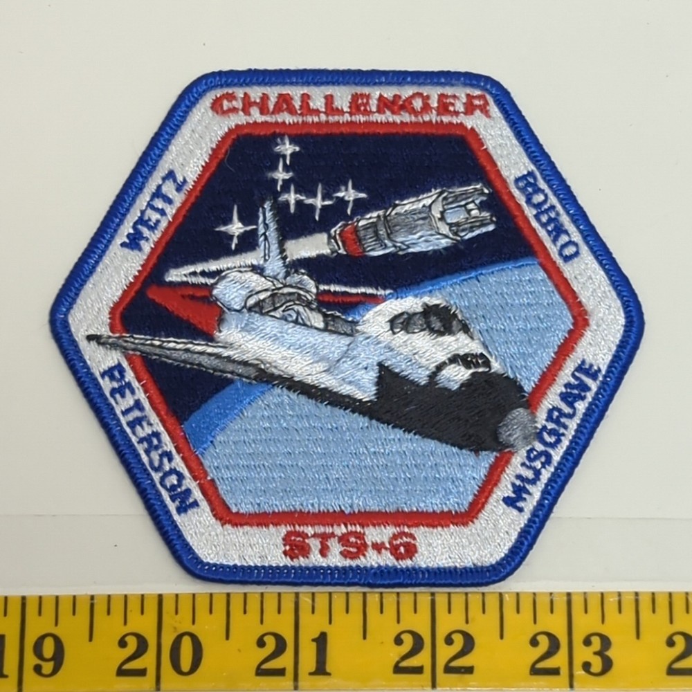 NASA Space Shuttle Challenger STS 6 Mission Patch Johnson Kennedy Marshall Ctr