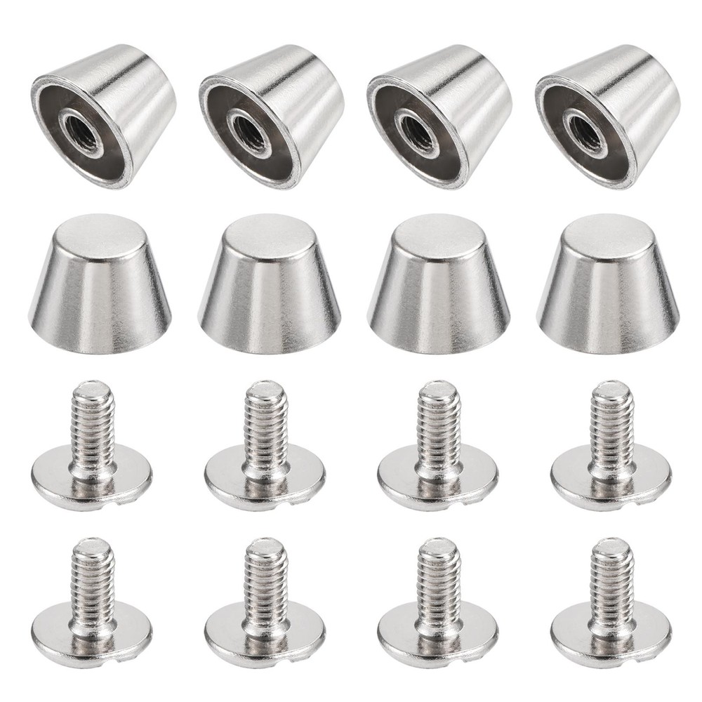 10x7mm Rivet Studs Screw Back Flat Cable Feet Stud Silver Tip 8pcs