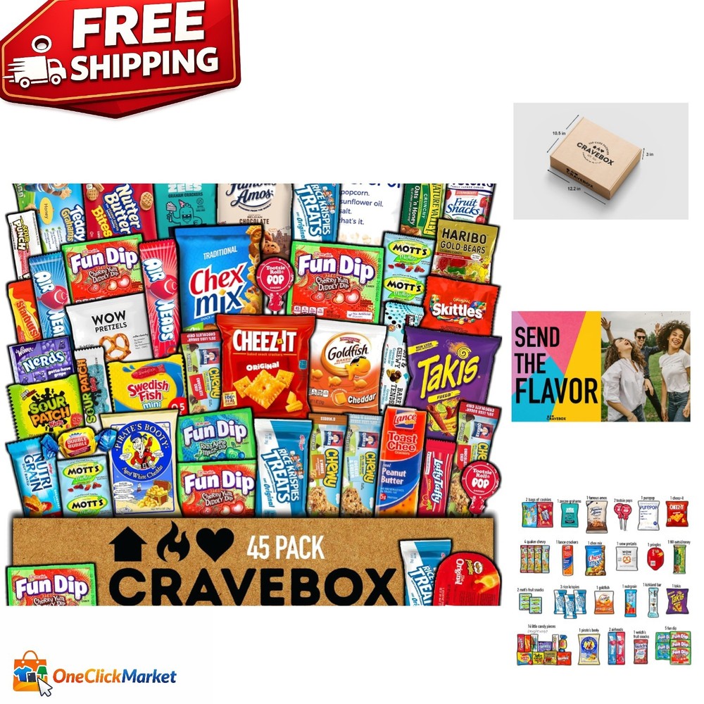 Versatile 45-Count Snack Care Package - Gifts for Birthdays, Easter & More!