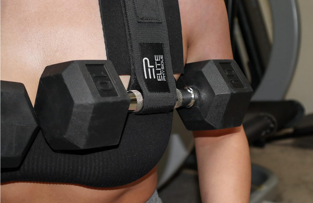 Elite Physiques Hip Thrust Belt Easy to Use with Dumbbells, Kettlebells,
