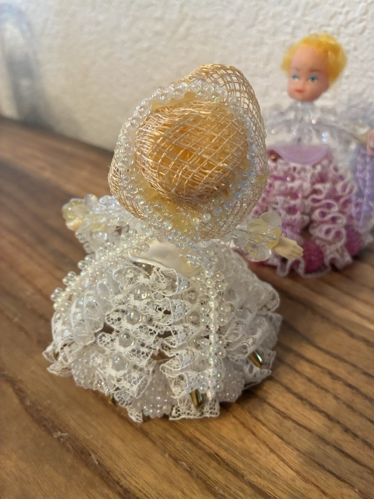 2 Safety Pin Beaded Ladies