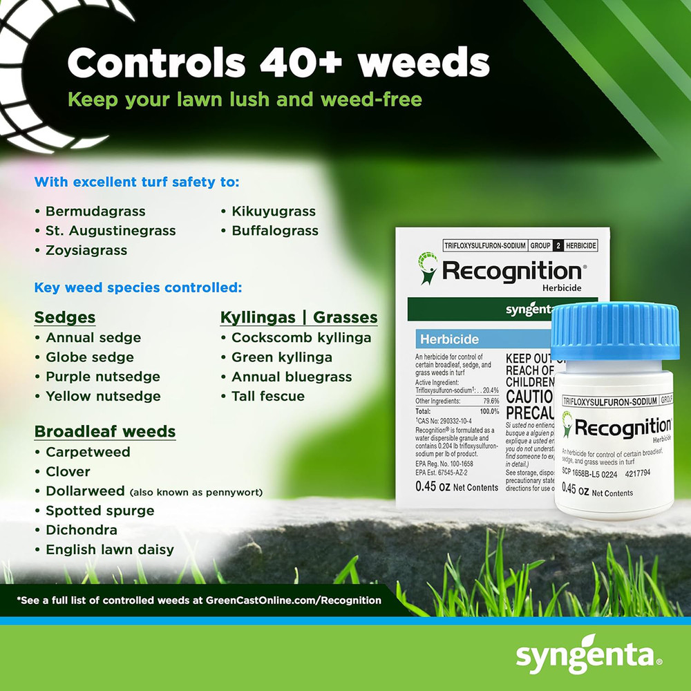 Recognition Herbicide Controls Over 40 Weeds 0.45 oz by Syngenta