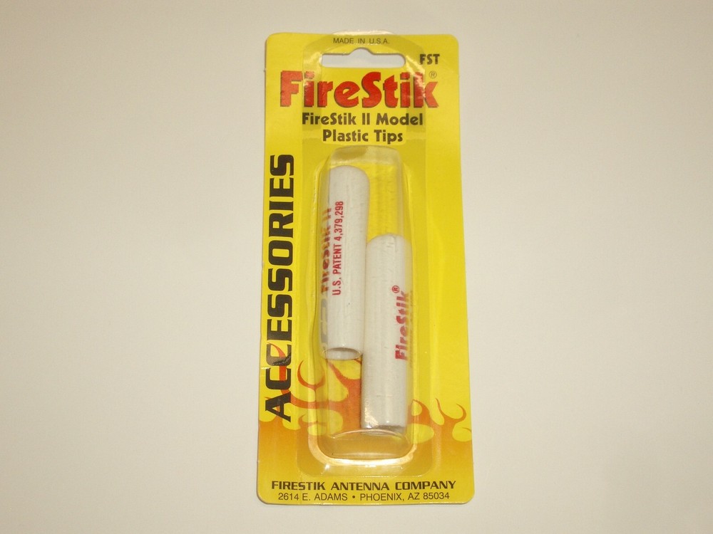 FIRESTIK FST-W WHITE REPLACEMENT PLASTIC TIP CAP FOR FIRESTIK II ANTENNA 2pc Set