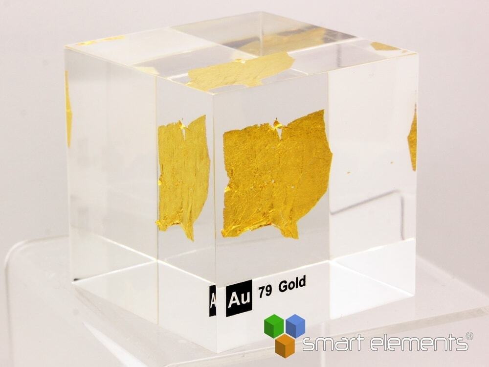 Acrylic Element cube - Gold Au - 50mm