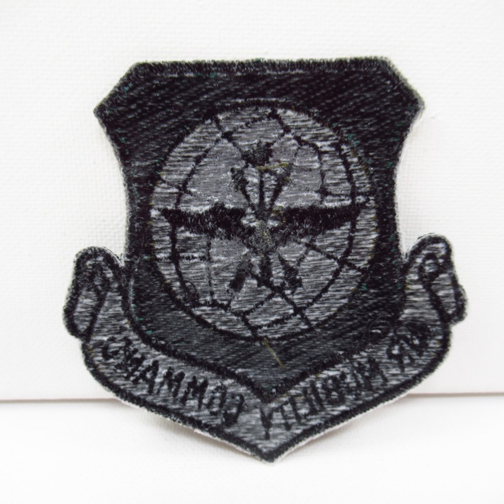 US Air Force Air Mobility Command Patch Embroidered Globe and Wings Vintage