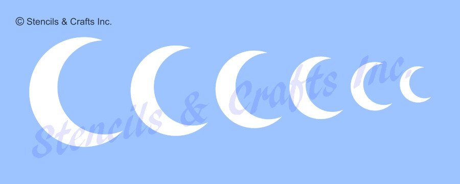 CRESCENT MOON BORDER STENCIL MULTIPLE SIZES CELESTIAL TEMPLATE PAINT CRAFT NEW