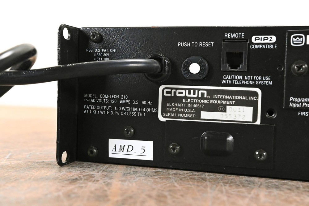 Crown Com-Tech 210 2-Channel Power Amplifier CG01BGC