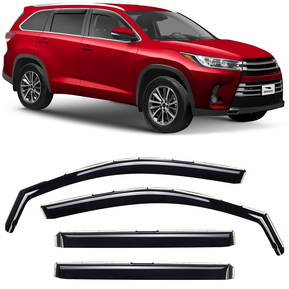 Sun Rain Visors Wind Rain Guards for 2014-2019 Toyota Highlander
