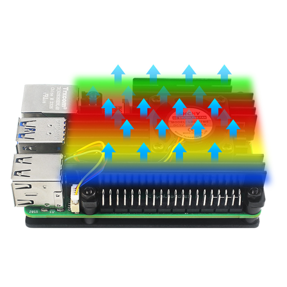 Alloy Protective Case for Raspberry Pi 5 Motherboards With Cooling Fan Heatsinks