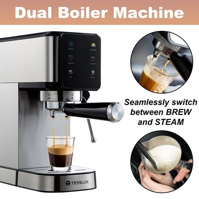 Espresso Machine 20 Bar Dual Boiler Coffee Maker With Touch Control