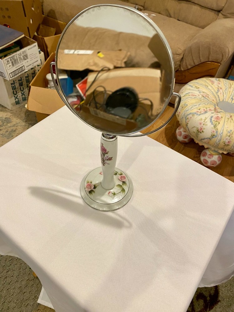 Vintage floral stand up Vanity Mirror