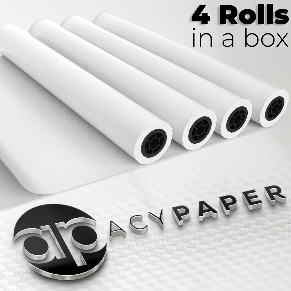 Plotter Paper 36 x 150, CAD Paper Rolls, 20 lb. Bond Paper on 2" Core 4 Rolls