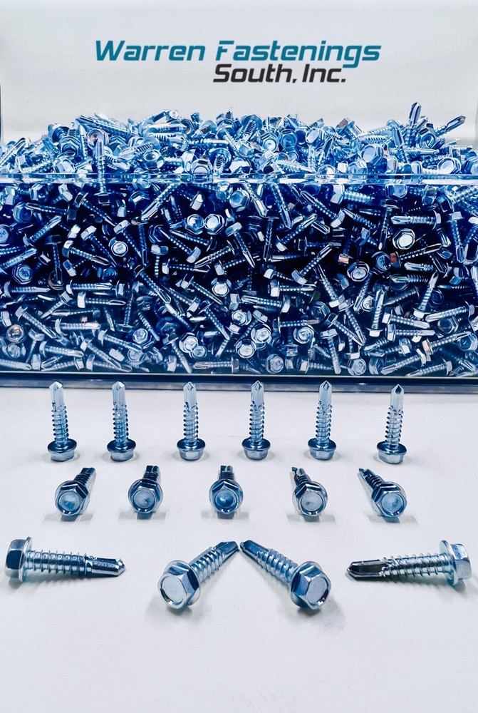 1500 #8 X 3/4 Indented Hex Washer Head Self Drilling Tek Screws