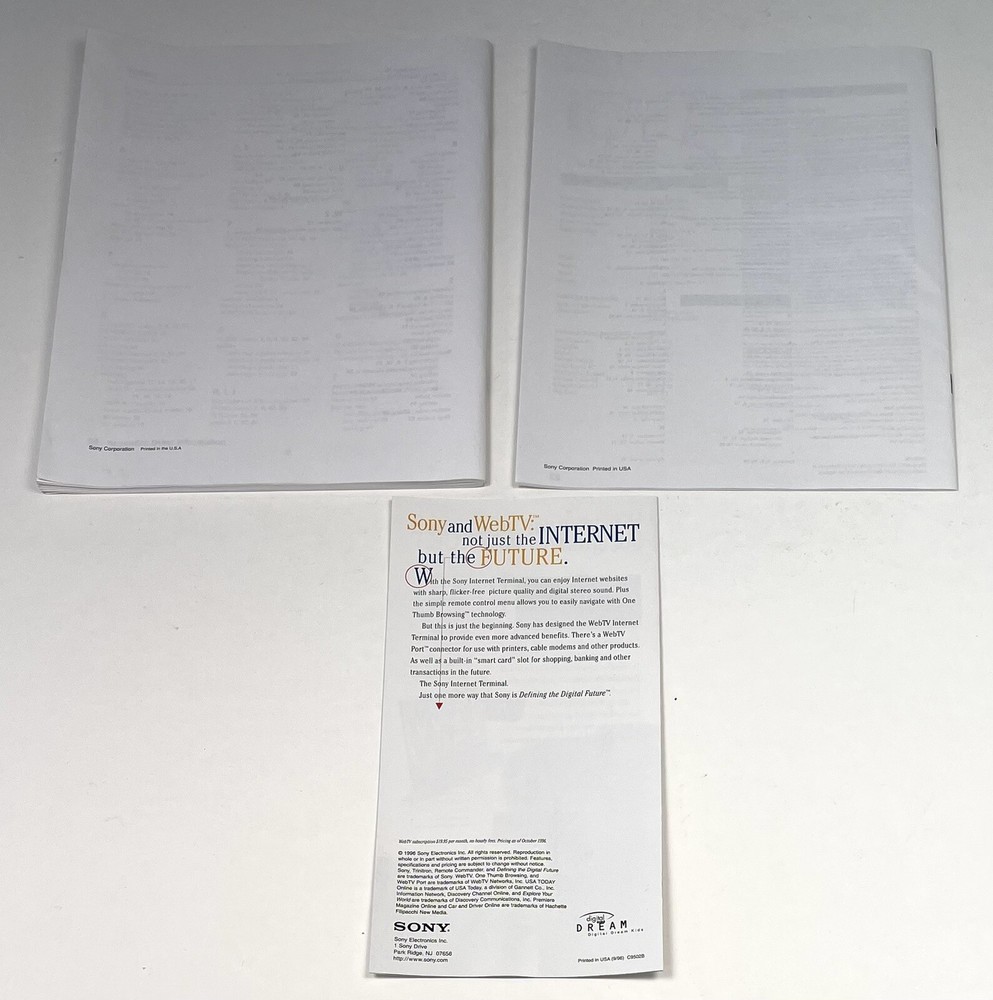 SONY Digital Satellite Receiver & Antenna Installation OWNERS MANUAL Instruction