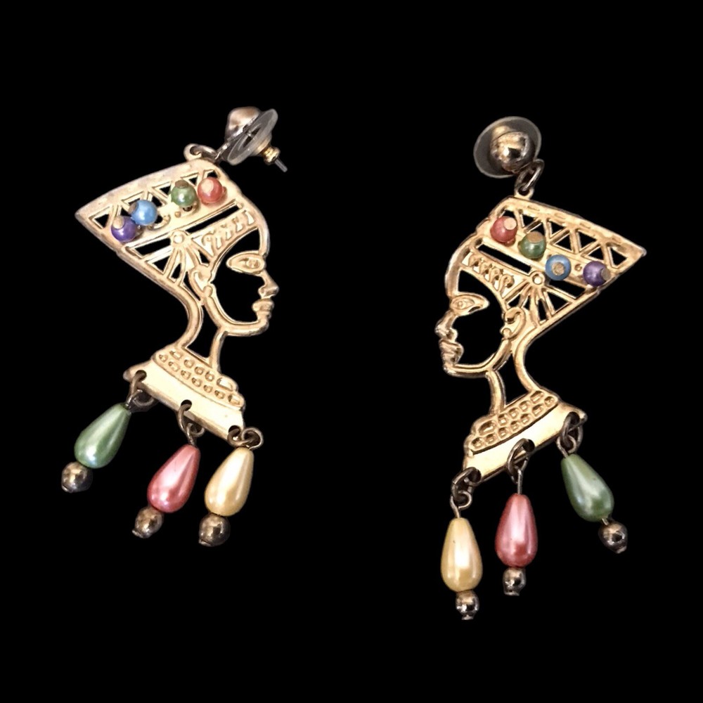 Vintage Queen Nefertiti Earrings