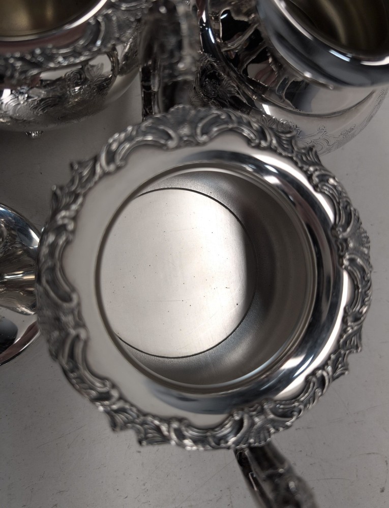 Ascot Sheffield Design Community Silverplate Tea Set 4 Pc + Coffee Pot