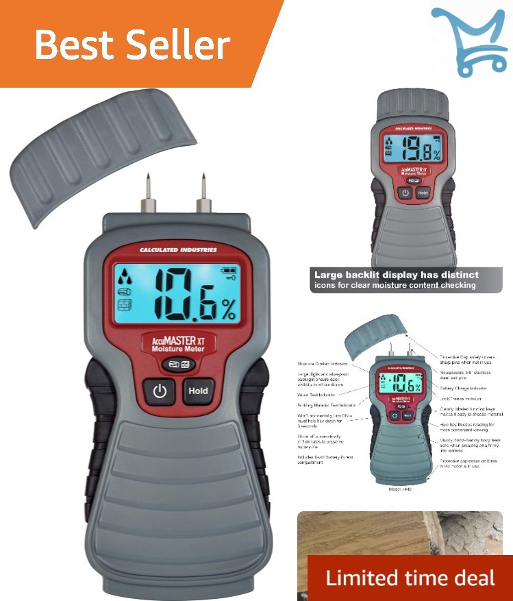 Moisture Meter Digital Pin Type Backlit LCD Detect Leaks Damp Wood Walls