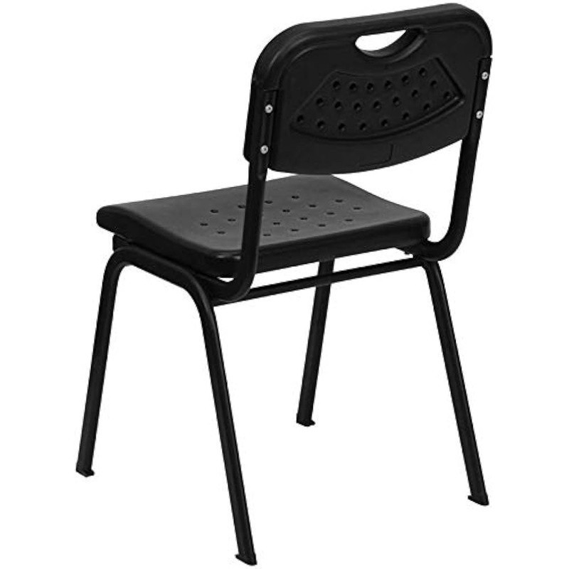 Black Plastic Stackable Chair Modern Design Office Desk Restaurant Event New