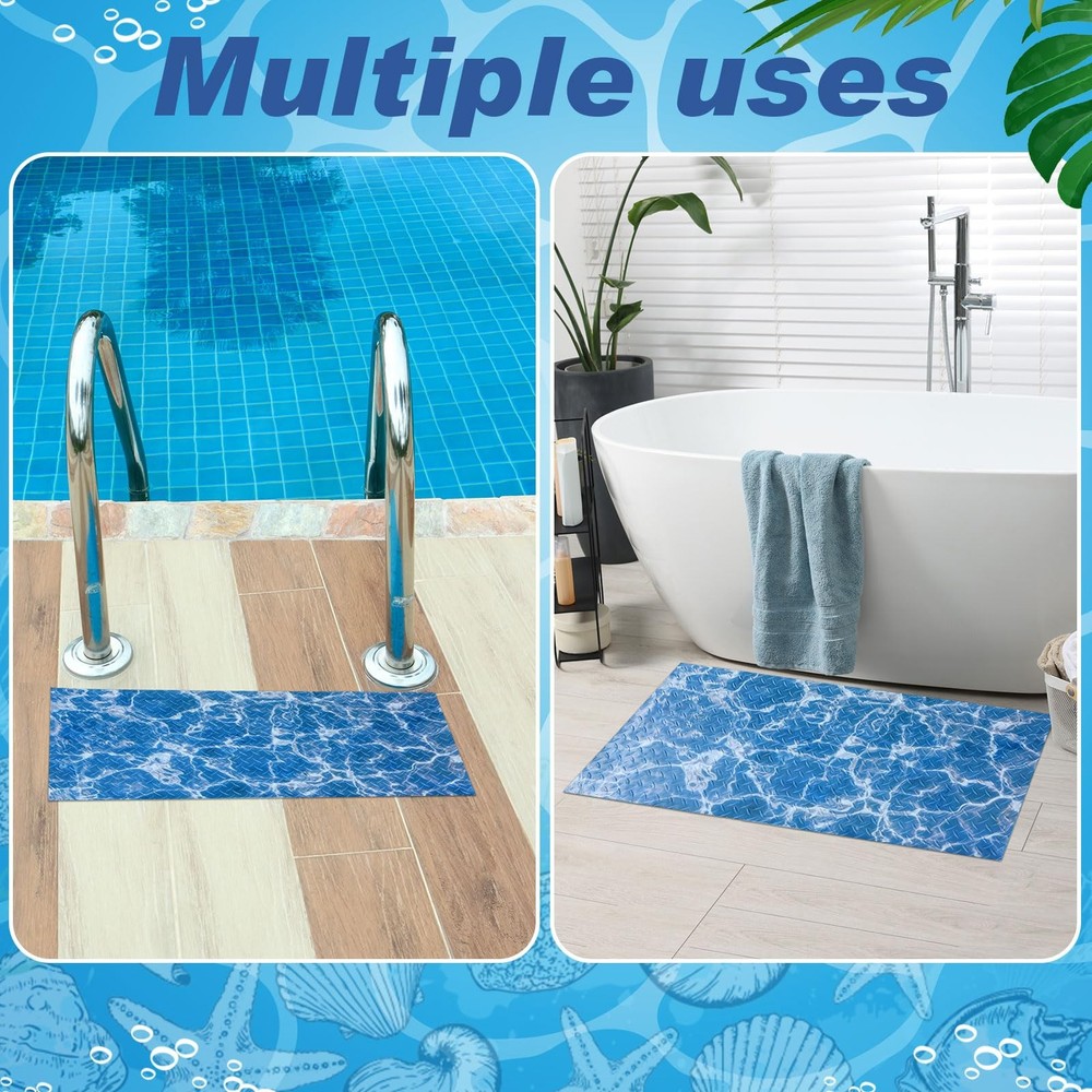 Above Ground Pool Ladder Mat 36x16 Inch Sea Pattern Protective Step Pad