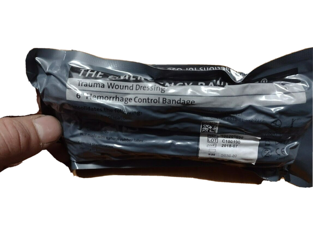 6" Hemorrhage Control EMERGENCY BANDAGE Trauma Wound Dressing EXP 2026