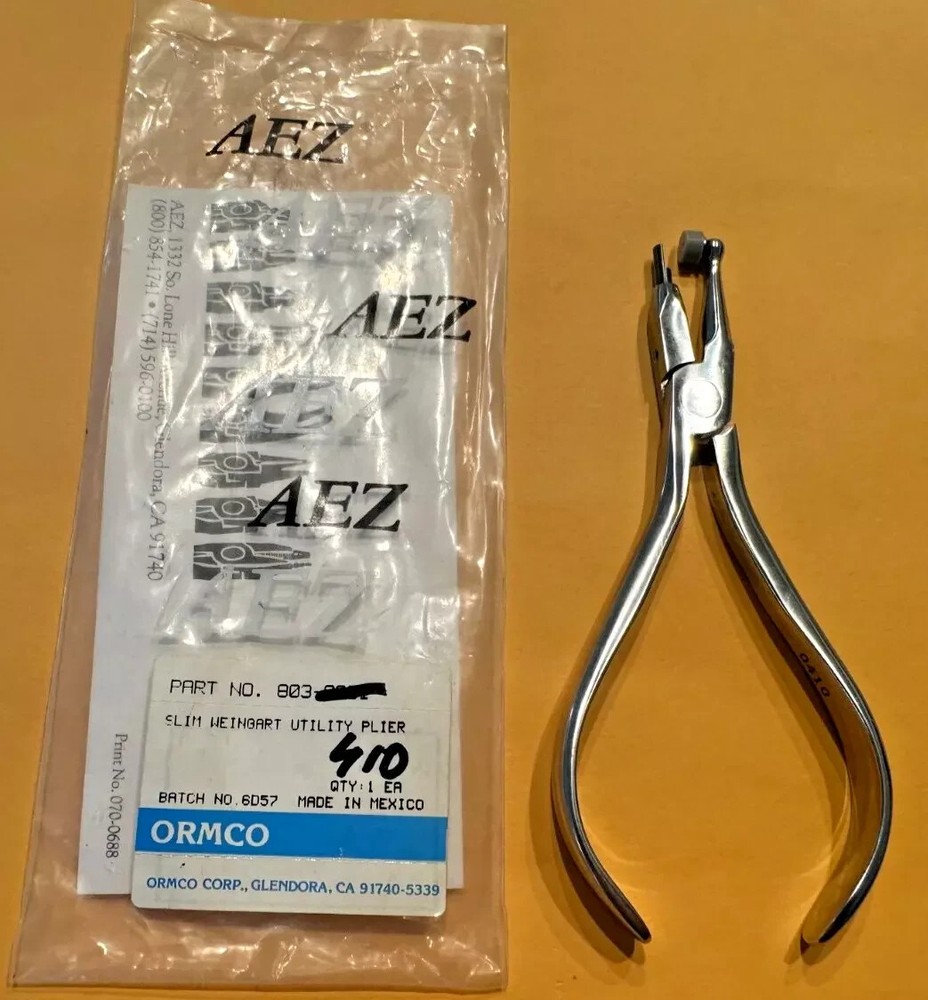 ORMCO PLIER 803-0410 Adhesive Removing Pliers Open Box