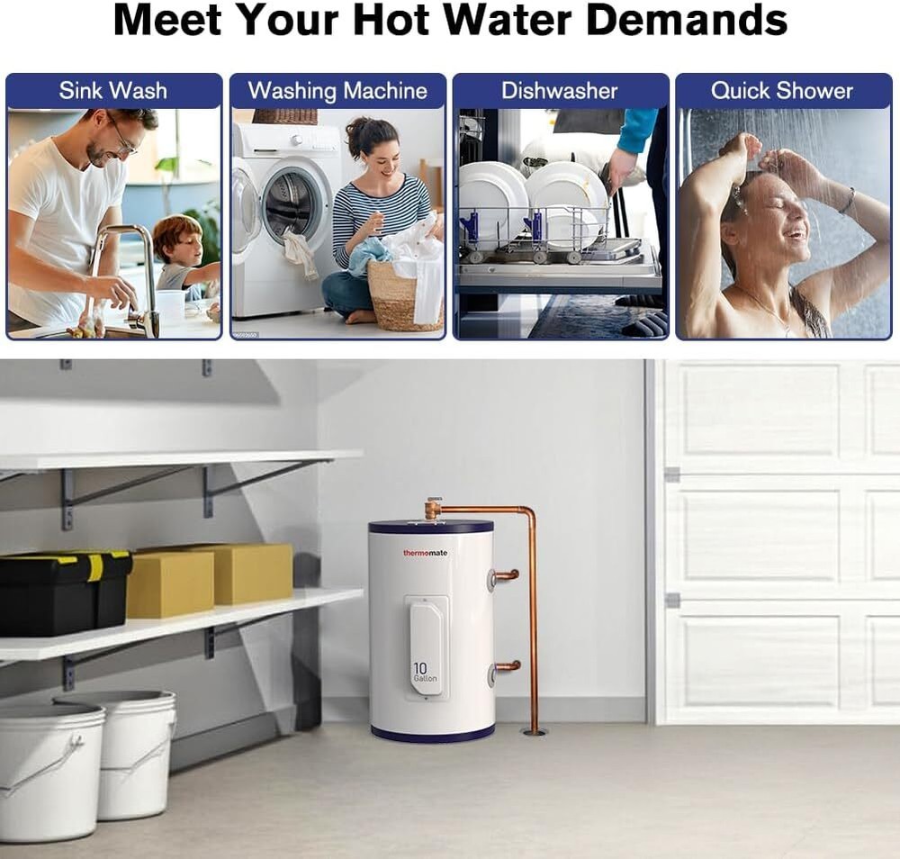 Thermomate Electric Water Heater System 10 Gal Tank Storage Whole House RV Boat