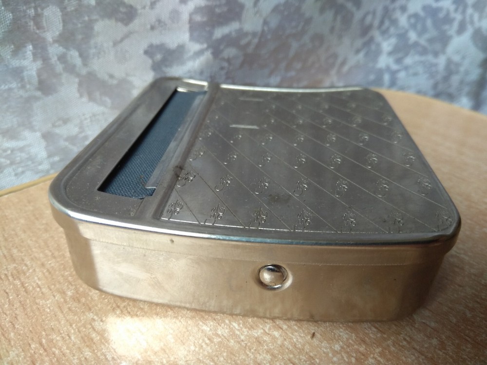 Vintage old cigarette rolling machine and cigarette case RARE metal BOX