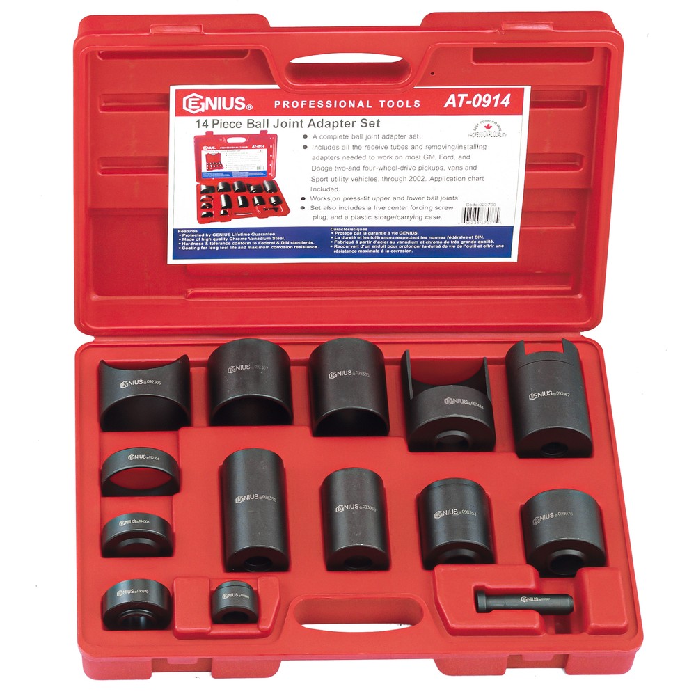 Genius Tools 14 Piece Ball Joint Adapter Set - AT-0914