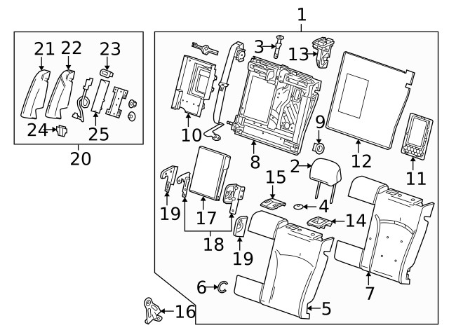 Genuine GM Seat Back Cover 20842638