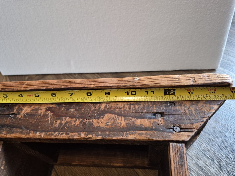 antique wood milking stool