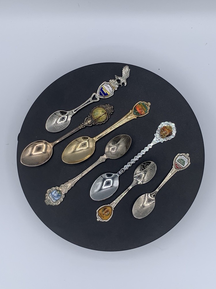 Vintage Souvenir Spoons, Silver Plated.