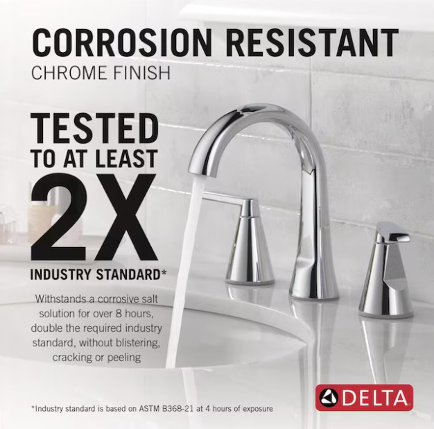 Delta Sparrow Widespread 2-Handle Bathroom Faucet with Drain _Chrome, WaterSense