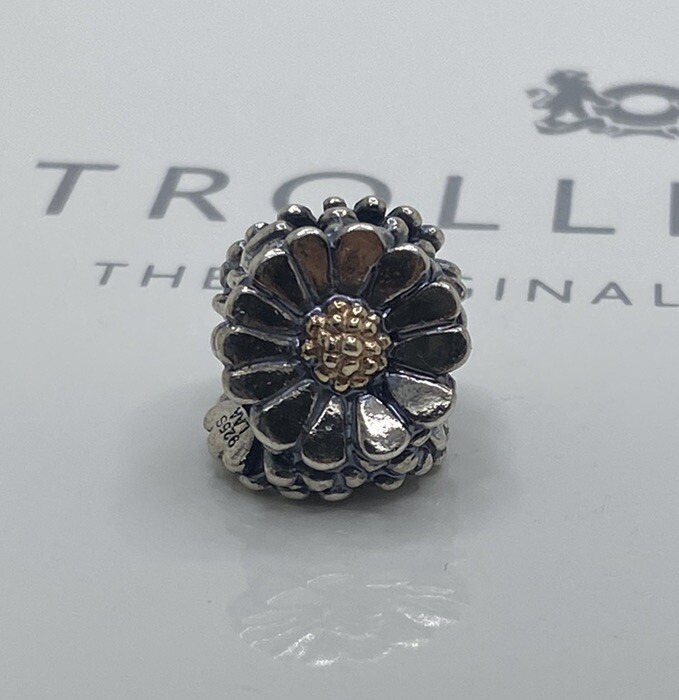 Trollbeads Daisy 925 Silver 18K Gold Bead