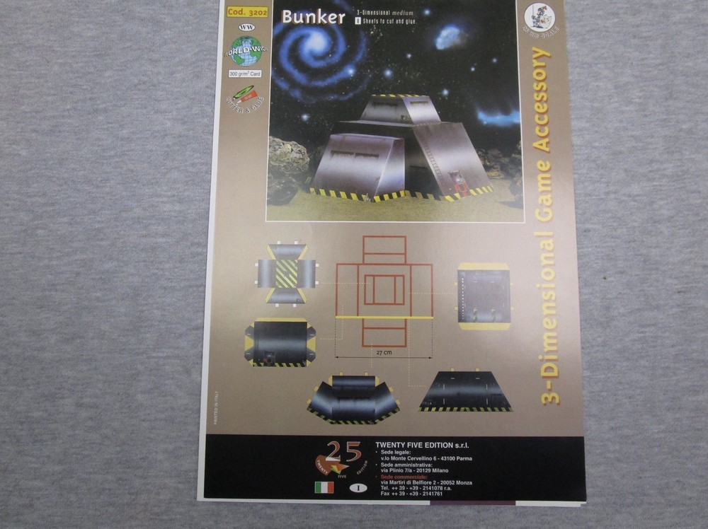 25 Edition 3D Game Accessory BUNKER Unpunched 25mm scale